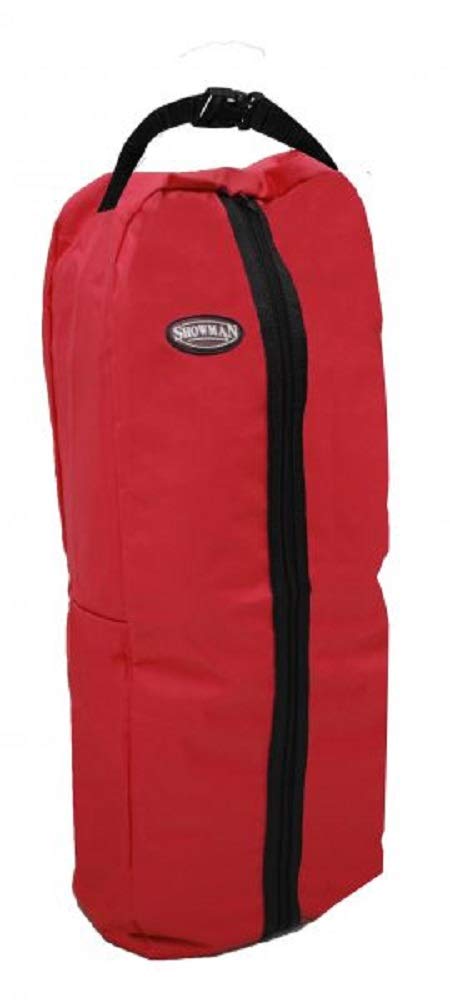 Showman Red Durable Nylon Halter Bridle Rein Handle Front Zipper Carry Bag