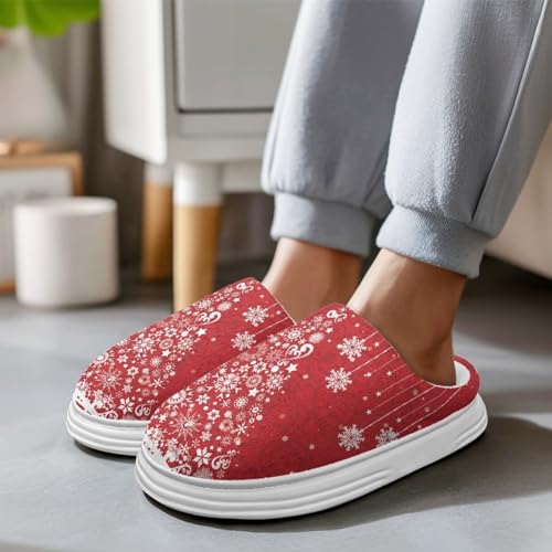 Christmas House Slippers for Woman Washable Comfortable Cotton House Slippers Winter Shoes with Anti-Skid Sole2