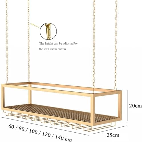 Creative Wine Rack - Ceiling Hanging Metal Holder for Wine Bottles & Stemware, Floating Organizer Shelves for Home Bar & Restaurant, Stylish Storage Solution