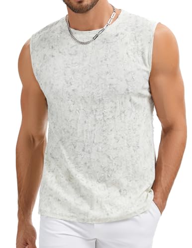 YYA Mens Tank Tops Fashion Sparkly Tank Shirts Sleevelss Summer Casual Tee Shirts for Men S-XXL2