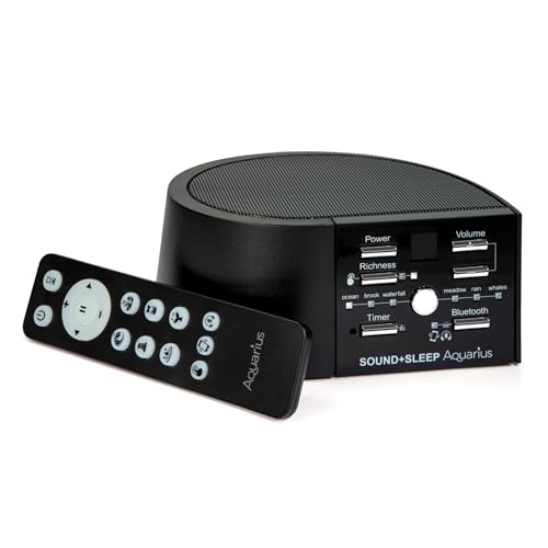 Image of Adaptive Sound Technologies Sound + Sleep Aquarius Aquatic Noise Machine - White Noise Machine - Non-Looping Water Sounds for Sleep & Relaxation - with Timer & Headphone Jack - Black