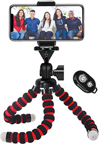 Handy Stativ, Mini Flexible Smartphone Stativ, iPhone Stativ mit Bluetooth Fernbedienung, Handy Halter Halterung für Kamera, iPhone, Samsung