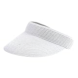 San Diego Hat Company Women's Ultrabraid Visoe With Stretch Sweatband and Velcro Closure, white, One Size