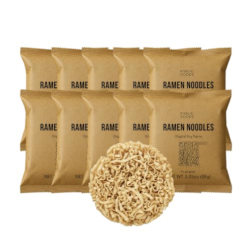 Image of Public Goods Ramen Noodles | Brothless Vegan & Vegetarian Instant Ramen | Healthy, High Protein Asian Noodle | Preservative Free | No Added MSG | Original (10 Pack)