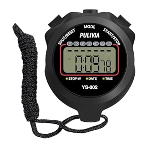 Stopwatch Timer Lap Split Digital Stopwatch with Clock Calendar Alarm, Large Display Stop Watch for Sports Kids Coaches Swimming Running