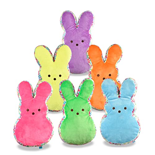Peeps for Pets 12' Pattern Plush Bunny Squeaker Toy for Dogs- Assorted Colors- One Toy