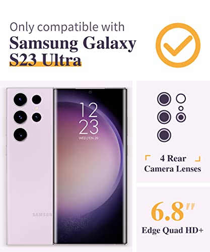 Gviewin For Samsung Galaxy S23 Ultra Case With Camera Lens Protector, Floral Slim Clear Shockproof Protective Hard Pc + Tpu Bumper Flower Women Girls Phone Cover 6.8" 2023 (Garden/Colorful) #TOP1