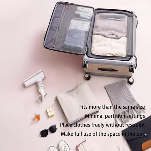 Foldable Adjustable Trolley Suitcase - Universal Wheel Carry-On Luggage With Front Opening Design(B,20 in)3