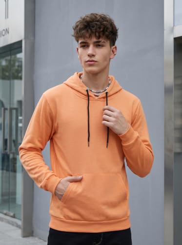 Image of HOODMASTER Unisex Fleece Hoodie Sweatshirt with Pockets Full Sleeves Regular Fit Solid Pattern Hooded Neck and Standard Length | Hoodies for Men & Women