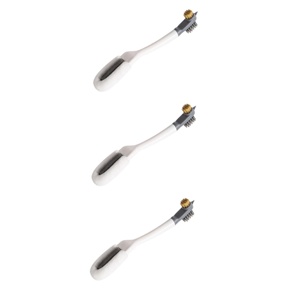 Healeved 3pezzi Spazzola Multifunzionale Per Pulizia Scarpe Spazzola U-shaped Per Sneakers e Stivali Setole Naturali Strumento Di Lavaggio Per Uso Domestico Bianco