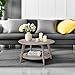 VASAGLE MAEZO Collection - Round Coffee Table, 2-Tier Center Table with Storage, Tapered Legs, Curved Transitions, 31.5 Dia. x 17.7 H Inches, Easy Assembly, for Living Room, Heather Greige ULCT243K02