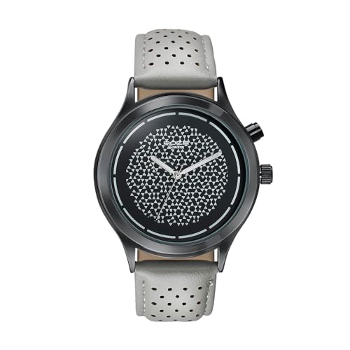 Image of Sonata Poze 8 EL Glow Watch Quartz Analog with Grey + EL Glow Dial Grey PU Leather Strap Watch for Men - SP70108NL01W