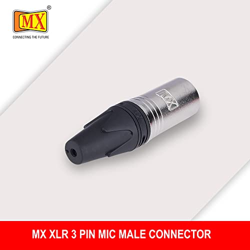 Image of MX 3 Pin Mic Male Connector XLR Mc3Mxx Made of Pure Copper Nickel Plated XLR Pin for High Conductivity and Ultra-Low Noise (Metal End) Pack of 2