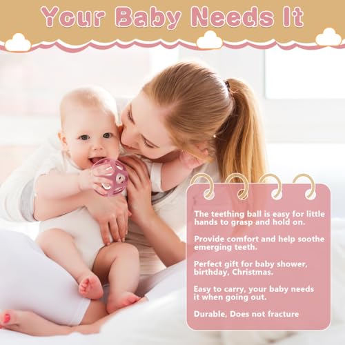 MCGMITT Sensory Balls for Baby, Food Grade Stretchy Silicone Infant Ball, Easy Grasp Ball for Babies 0-12 Months BPA-Free Montessori Learning Toy, Developmental Teething Toys Baby Shower Gifts - Image 6