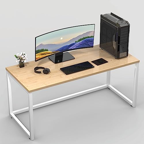 Image of Honey Touch Lizon Metal & Wood Workstation Desk | 1200mm x 600mm Top Size | 122 x 61 x 73 cm (L x W x H) | Modern Computer Table for Home Office & Work from Home | Heavy Duty Study Desk