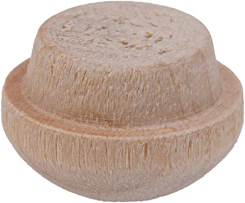 Image of Mushroom Birch Screw Hole Button Plugs | 1 /2 inch Diameter | Pack of 50 Approx. | Wood Turned End Grain Round Mushroom Head with Shoulders | UA-092-BW