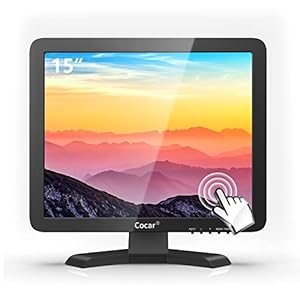 15″ Touchscreen Monitor, LED TFT Touch Screen Display LED Monitor 1024×768 Resolution VGA for PC/POS Cashier Retail Restaurant Bar Coffee Store Menu Order Point of Sale