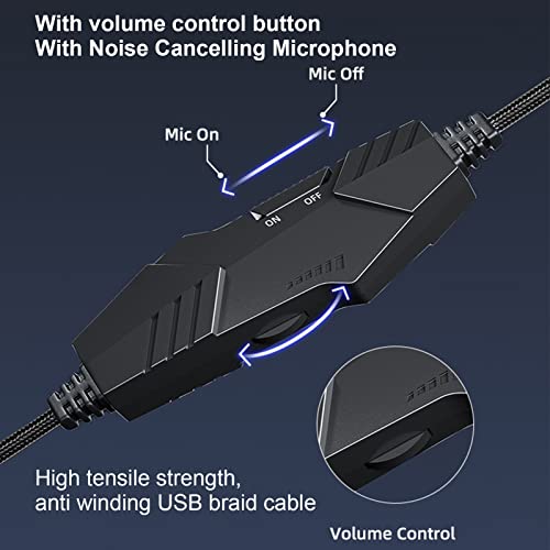 Gaming-over-ear-headset, volumeregeling Game-koptelefoon Comfort Ruisonderdrukking voor PS4 voor computer - Afbeelding 5