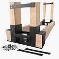 Anyelse Outdoor Firewood Log Storage Rack Bracket Kit, Adjustable Rack Any Length, Fireplace Wood Storage Holder for Indoor Outdoor Patio with 34 Accessories(2PC)