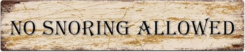 No Snoring Allowed Metal Tin Sign, Vintage Retro Funny Hanging Plaque, Rustic Wall Art For Home Bar Pub Kitchen Decor, 4 X 16 Inch