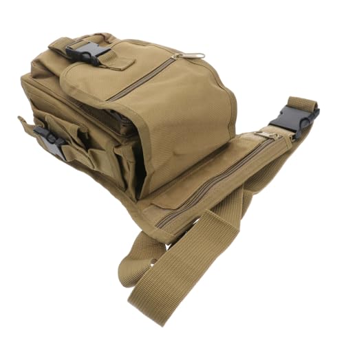 Sacoche de jambe étanche avec grosse sangle réglable pochette cuisse Oxford antichoc kaki