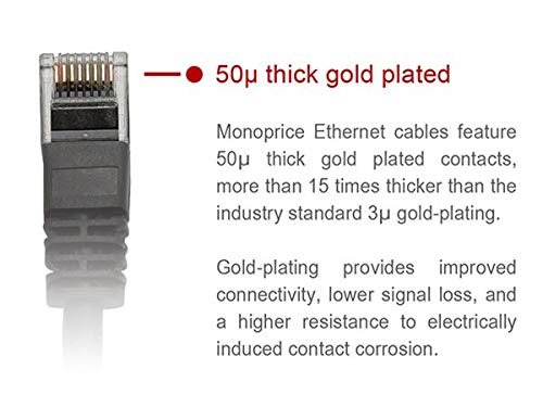 Monoprice 14-Feet 24AWG Cat6 550MHz UTP Ethernet Bare Copper Network Cable, Green (102310), 14' - Image 3