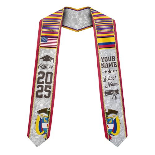 MonkeyVan Colombians Graduation Sash, Custom Colombians American Flag Graduation Sash 2025, Colombia Graduation Stole Clb6