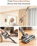 N8 Cordless Vacuum Cleaner, 40KPA Powerful Suction Vacuum Cleaners for Home,40 Mins Runtime, Rechargeable Battery, Self-Standing, Lightweight Stick Vacuum for Hardwood Floor Carpet Pet Hair