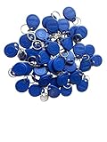 40Pcs Blue EM4100 125Khz RFID Proximity ID Card Token Tag Key Ring