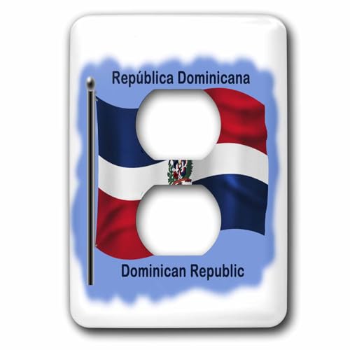 Coque pour interrupteur drapeau République Dominicaine pour cacher plaque usée bleu