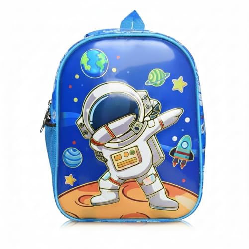 Image of Stylbase Kids 3D bags for boys girls Cartoon Backpack Lightweight, Waterproof, Adjustable Shoulder Straps, 2 Compartments School kids bags for 2-5 years (Space)