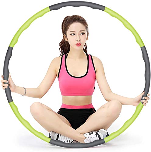 Rikopin(リコピン) フラフープ 大人用 【2020年 サイズ調整可 組み立て式 ダイエット 体操用品 ウエスト くびれ 引き締め 有酸素運動 サイズ調整可 直径約96cm 8本組 子供用