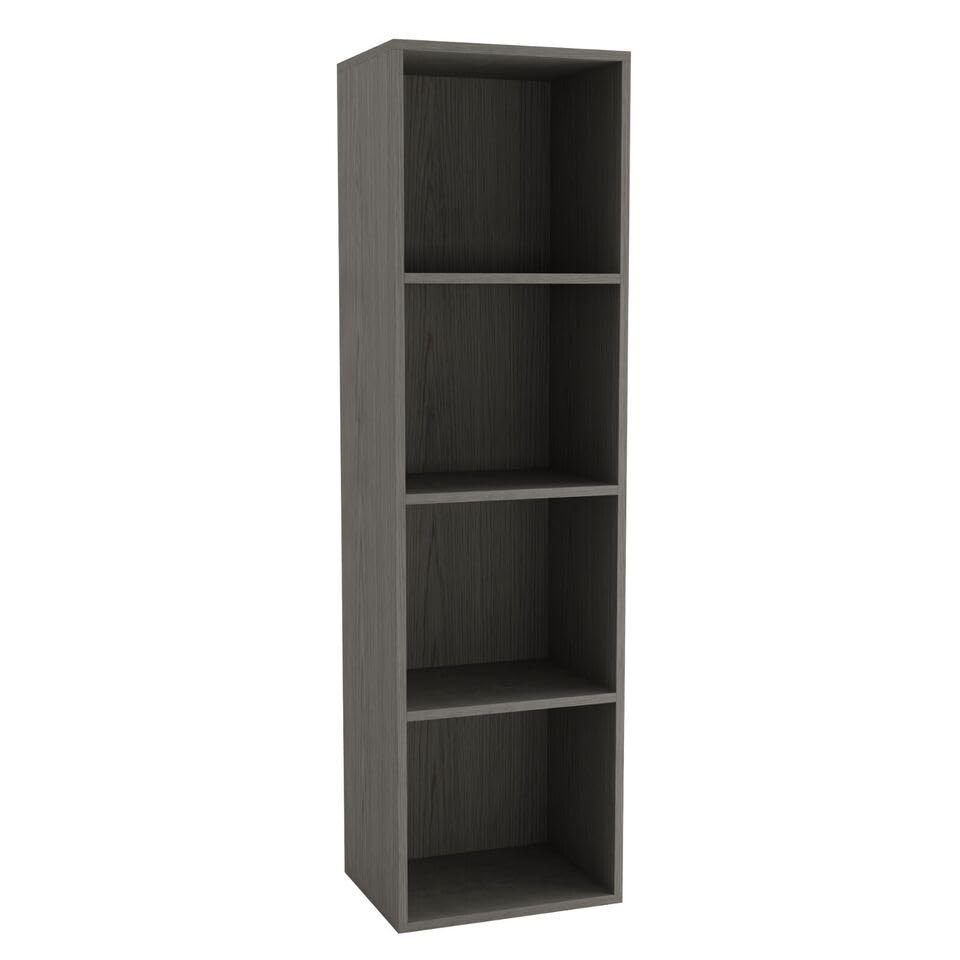 URBNLIVING Tier Wooden Bookcase Shelving Display Storage Shelf Unit Wood Shelves (Cedar Grey, 4 Shelf)