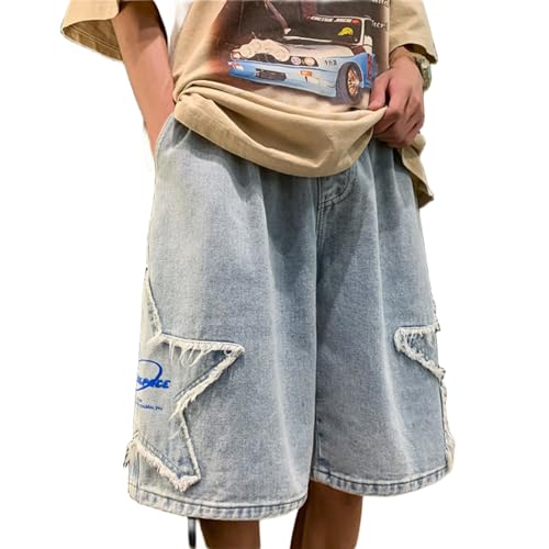 Short en jean pour hommes Y2k ample grunge bleu denim en taille M