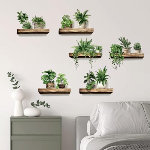 Set 6 Vinilos Decorativos Plantas Verdes 3D miniatura 6