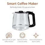 Amazon Basics Programmable 12 Cup Drip Coffee Maker, Coffee Machine with Glass Coffee Pot (1.9 Qt), Auto Shut-off, Touch Screen, Auto Pause, Removable Filter Basket, Black & Silver - Image 3