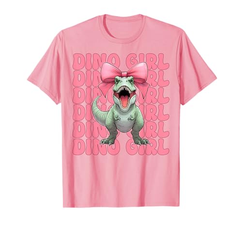 Dino Girl Trex Tyrannosaurus Rex Dinosaure Fille Coquette Bow T-Shirt