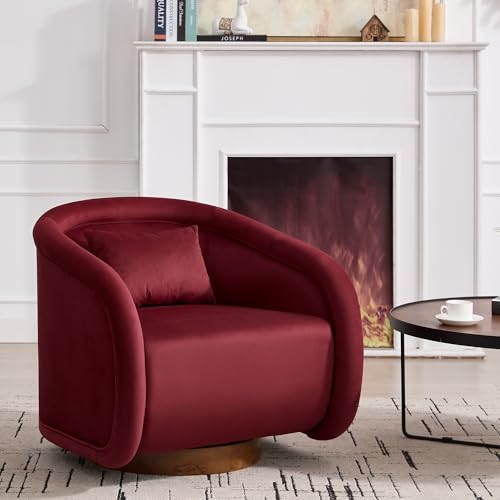 Sillón Giratorio Moderno Piel Sintética Rojo miniatura 1