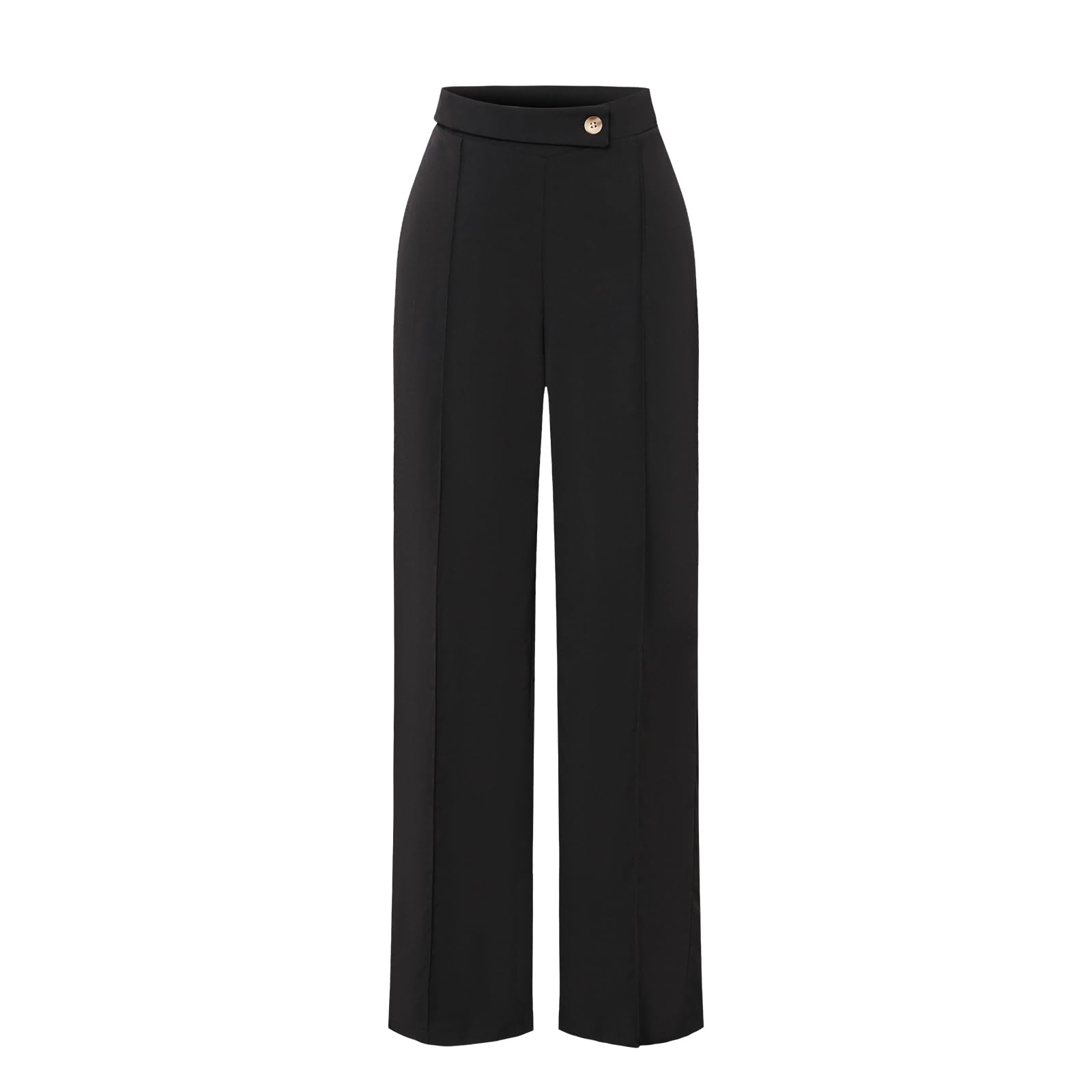 Womens High - Elastic - Waisted Wide Leg Business Work Trousers - Long Straight Suit Pants