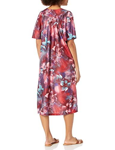 Image of AmeriMark Casual Women's Patio Muumuu House Dress Loose Comfortable Short Sleeve Sun Dress Lounger Gown Sleepwear for Ladies