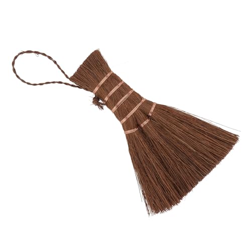 Baluue Mini Escoba de Palma Pequeña Natural, Escoba Marrón Multifuncional Cerdas Duraderas para Limpieza del Hogar y Exterior, Herramienta Compacta para Barrer Suciedad Ligera