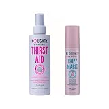 Noughty 97% Natural Thirst Aid Conditioning and Frizz Magic Serum Duo, Leave In De-Tangler and Anti Frizz Styling Treatment, Sulphate Free Vegan Hair Care Set for Curly and Dry Hair, 200ml and 75ml