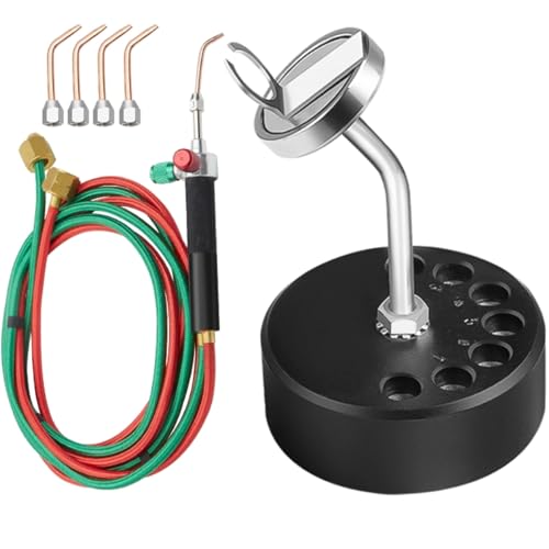 Mini Oxygen Acetylene Torch with Torch Holder Jewelry Micro Mini Gas Little Torch with 5 Tips Welding Soldering Torches