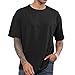 Men's Fashion Oversized Tshirts Workout Short Sleeve T-Shirt Dry Fit Lightweight Crewneck Tee Tops Black