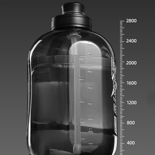 Gallon Water Bottle, 0.7 Gallons Hard Transparent Plastic Dual Scale Flip Cover Seal Leak Proof Big Water Jug with Straw and Hanging Rop,Wide Range of Applications Big Water Bottle for Outdoor Use - image 6