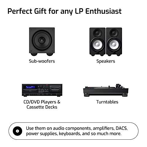 1" Platinum Silicone Speaker Isolation Pads - 8-Pack Non-Skid Speaker Pads with Adhesive, Speaker Isolation Feet for Record Player Isolation - Turntable Feet and Subwoofer Isolation Pad - 20 Duro