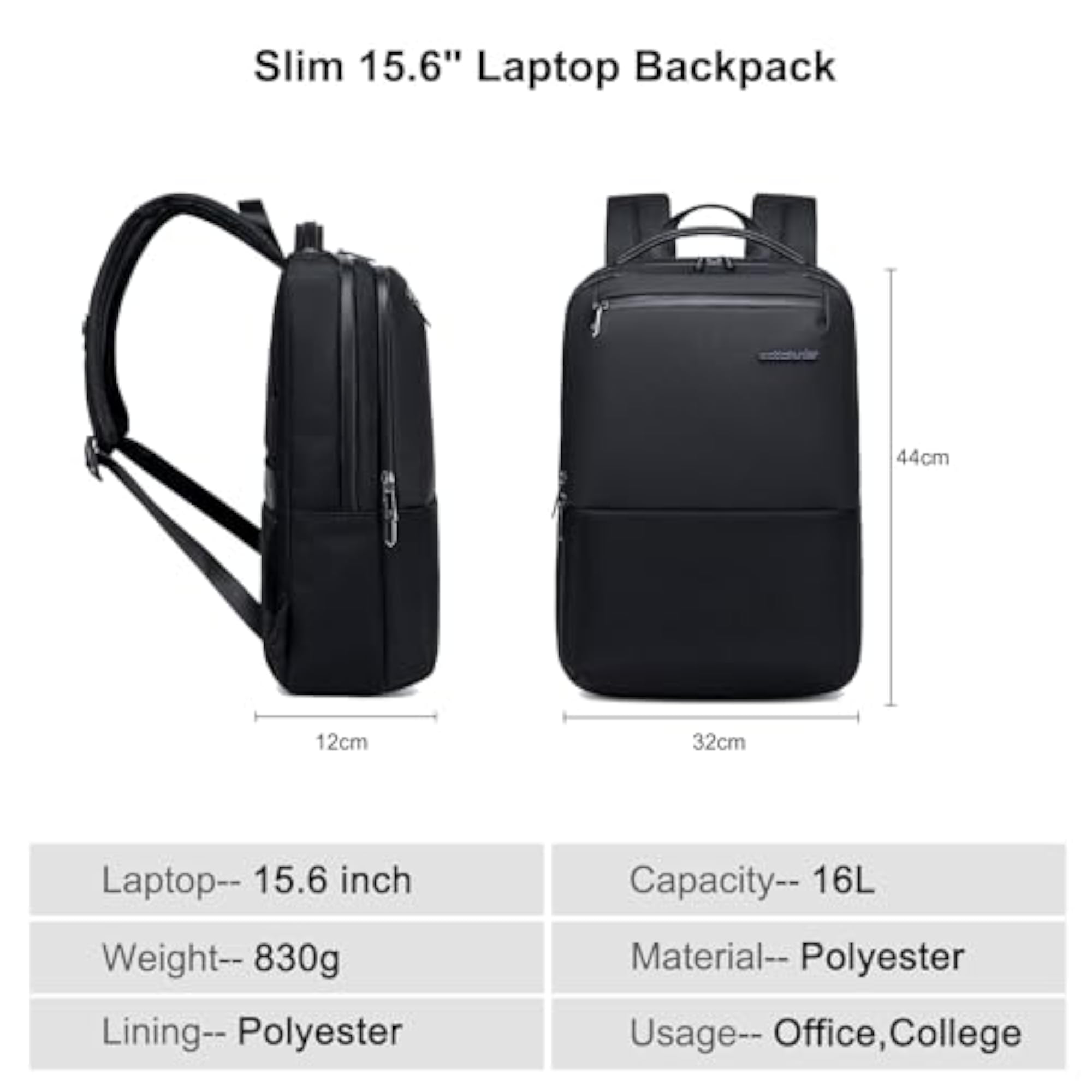 Slim Lightweight Water Resistant Laptop Backpack