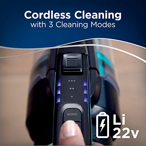 Image of BISSELL ICONpet Cordless with Tangle Free Brushroll, SmartSeal Filtration, Lightweight Stick Hand Vacuum, 22889, Titanium /Black /Blue