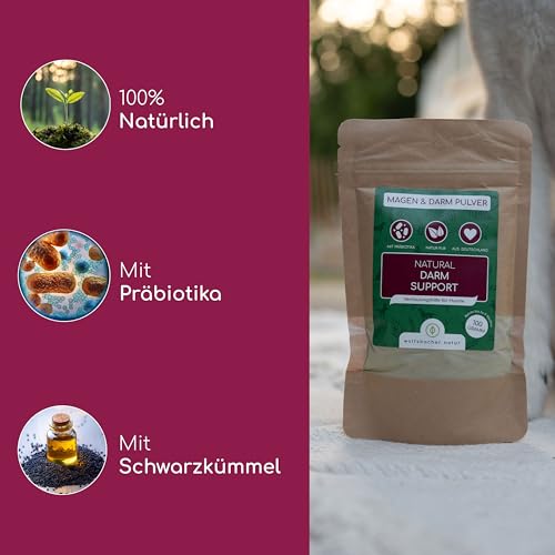 Durchfall Stopp Pulver für Hunde & Katzen – Schnelle Hilfe bei akutem Durchfall – Mit Präbiotika, Totes Meer Salz & Eichenrinde – Bindet Wasser & Giftstoffe im Darm