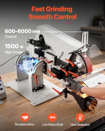 Image of VEVOR Belt Grinder Sander with VFD, 72-82 x 2-Inch Variable Speed Belt Polisher, 1500W Knife Making Machine with 3 Grinding Modes & 3PCS Sanding Belts for Metalworking